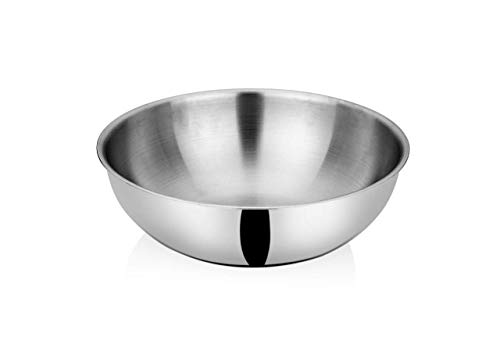 Image of Bhalaria Triply Stainless Steel Tasla with Lid & Handle 22cm 2 Litre | Induction Base Heavy Bottom Patila Tope Bhagona | Food Grade Deep Cooking Vessel | Gas Compatible | Dishwasher Safe