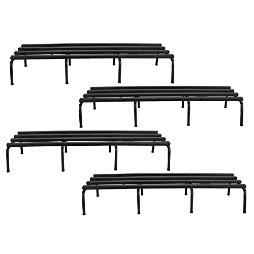 DECOWORLD || Metal Planter Stand || Plant Stand for Pots|| Outdoor Plant Stand || Black (Set of 4) (Image - 1)