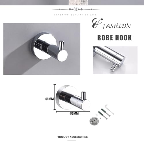 Accessoires de Salle de Bain Ensemble de 3 Pièces Inox Porte-Serviettes et Papier