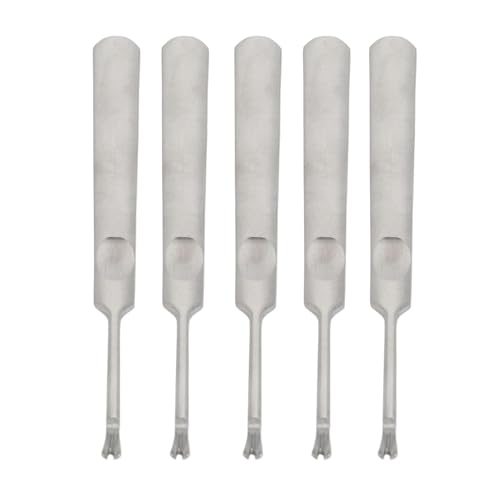 Poussoir et Dissolvant de Cuticules D'ongles, Coupe-Cuticules Professionnel, Fourchette de Dissolvant de Peaux Mortes 5 Pièces, Poussoir de Cuticules en Acier Inoxydable, Outils