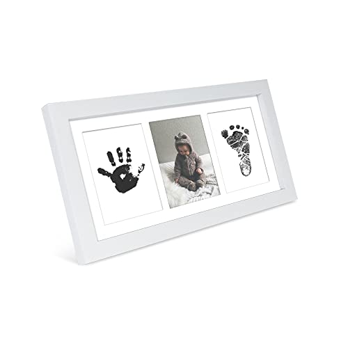 Image of E-Coin Baby Prints Photo frame 1 Pack Newborn Handprint and Footprint Picture Collection Unique guardian good memories-White
