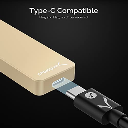 Image of SABRENT 1TB Rocket Nano External Aluminum SSD (Gold) (SB-1TB-NANO-GLD)