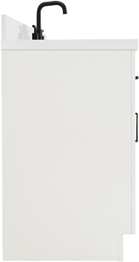 ARIEL Hepburn 30-inch Bathroom Vanity with Sink,Solid Wood, 1.5-inch Pure White Quartz Countertop & Backsplash, Single Rectangular Porcelain Sink, 2 Soft Closing Doors, 1 Dovetail Drawers, White