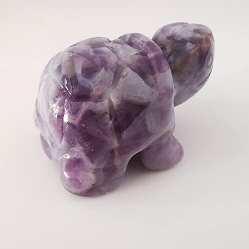 Lovionus89 Hand Carved Stone Crystal Turtle, 40mm Small Turtle Animal Figure Bag Statue Sculpture, Amethyst - Image 4