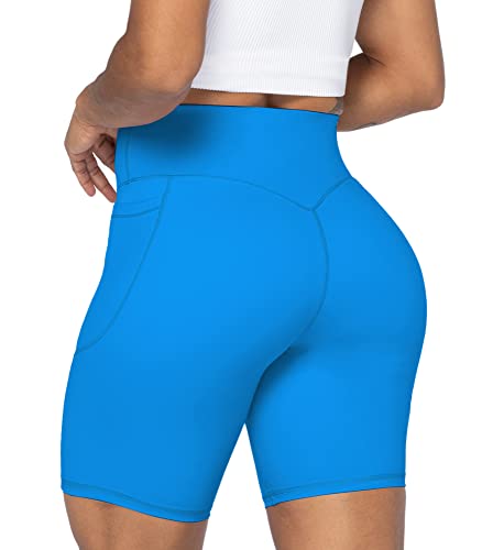 Image of Sunzel No Front Seam Biker Shorts for Women with Pockets, Yoga Workout Gym Bike Shorts with Tummy Control | 3, 5 Or 8-Inch Inseam, High Waisted, No Front Seam, Side Pockets, Buttery Soft, Compression Fit, Squat Proof, Tummy Control