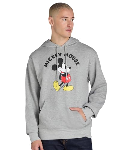 Disney Mickey Mouse Hoodie Mens Hands Behind Back Pose Graphic Print Pullover