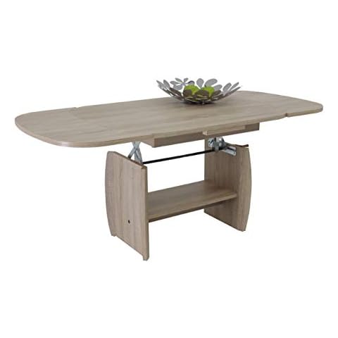 Mesa de Centro Apollo Michael III, Madera de Roble, Extensible, Altura Regulable Cover