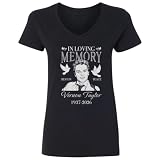 in Loving Memory of Vernon Taylor RIP Tribute Ladies' V-Neck Tshirt (Black, X-Large)