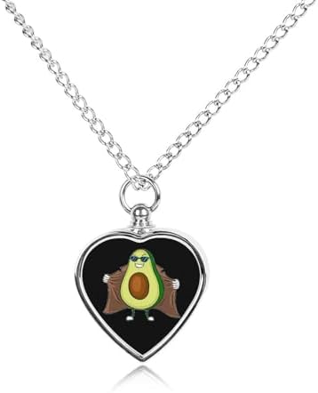 Avocado Exhibitionist Pop Art Print Cremation Jewelry Urn Necklace for Dog Pet Ashes Heart Pendant Memorial Ashes Keepsake