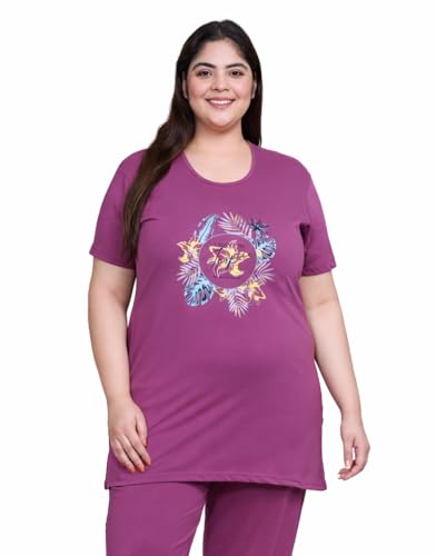 Image of In Love Women's Plus Size Longline T-Shirt with Side Pocket, 3 /4 Sleeve, Crew Neck