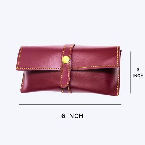 Image of Personalized Leather Goggle Cover | Custom Name | Unisex Faux Leather Eyewear Case with Button Closure | Travel-Friendly & Durable Sunglasses Holder for Men & Women