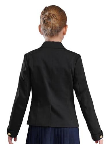 TiaoBug Kids Girls Blazer Jacket Long Sleeve Lapel Collar School Uniform Coat with Inner Pocket Casual Blazers Suit2