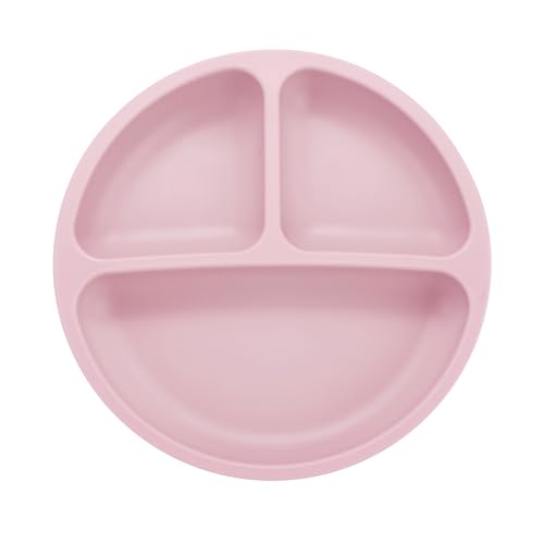 Image of PandaEar 3 Pack Toddler Plates, Silicone Divided Suction Plate for Babies, BPA-Free 100% Food-Grade Silicone Unbreakable Baby Plate (Pink /Purple /Blue)