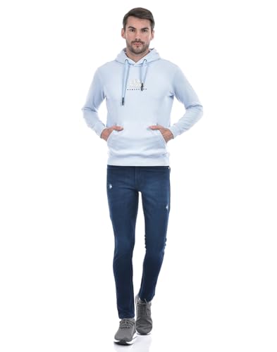 Image of Numero Uno Men'S Dark Blue Super Skinny Fit Distressed Sustainable Jeans