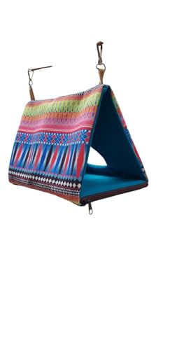 Image of Thai Style Bird Nest with Hole House Hammock Hanging, Finch Cage Plush Fluffy Birds Hut Hideaway for Hamster Parrot Macaw Budgies Eclectus Parakeet Cockatiels Cockatoo Lovebird