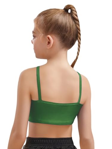 Kids Girls Spaghetti Strap Camisole Sports Bra Solid Color Crop Tank Top Athletic Cami Casual Underwear Top2