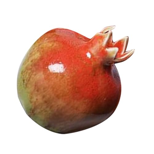 VALICLUD Jarrón Artesanal De Cerámica Forma De Granada Pequeño, Color Verde, Decorativo y Práctico para Mesa y Escritorio, Adecuado para Hogar, Oficina y Arreglos