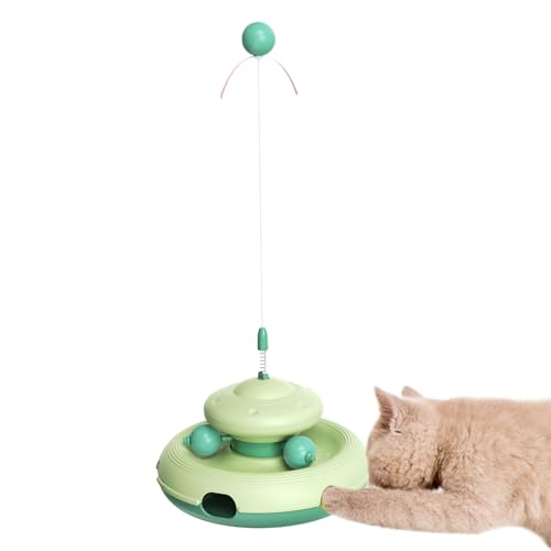 Generisch Juguete giratorio para gatos, juguete de bola giratoria, juguete para ejercicios de gatito colorido, bola portátil de enriquecimiento de animales, suministros divertidos para mascotas para