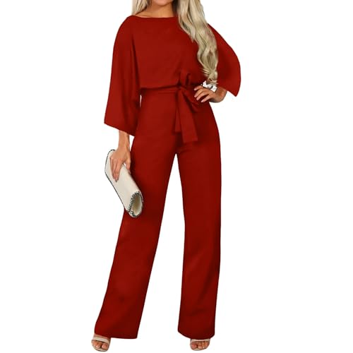 Mono para mujer elegante de manga larga con pantalones sueltos casuales