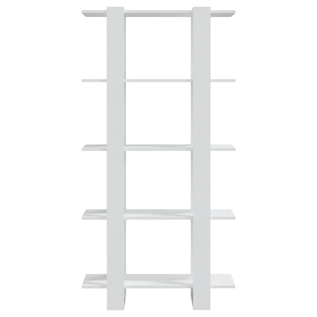 Bücherregal Raumteiler Weiß 80x30x160 cm aus Holzwerkstoff, schlankes Design, viel Stauraum für Bücher, Zeitschriften und Dekoration, pflegeleicht mit feuchtem Tuch, ideal