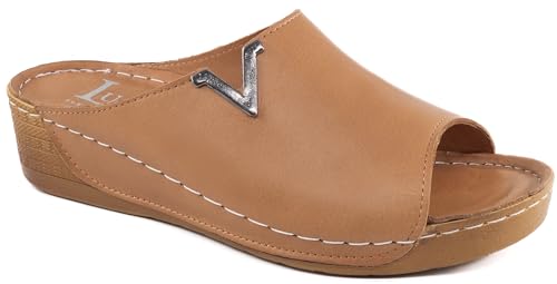 Sandales compensées Lusco Nala en cuir pour vos journées d'été et sorties d'été