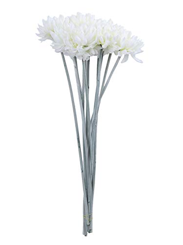 Image of Fourwalls Artificial Decorative Real Touch Mini Chrysanthemum Flower Sticks (Set of 8, White)
