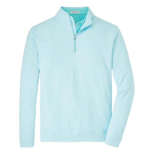 PETER MILLAR Men's Sugar Stripe Performance Quarter-Zip, Cabana B...