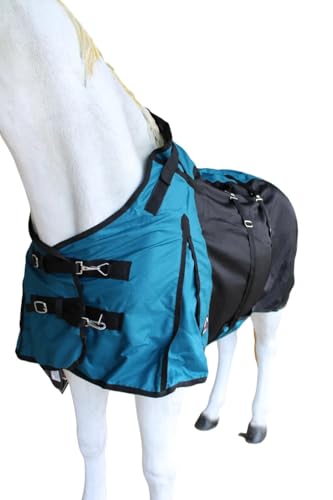 Image of Challenger Horse 1200D Turnout Sheet Waterproof, Breathable, Light-Weight Rain Blanket with Bellyband, Ripstop Outer Shell 3EE12B