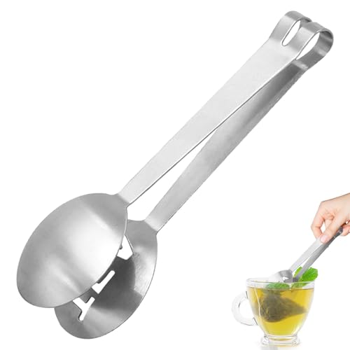 Presse-sachets de thé – Pince à sachet de thé en acier inoxydable pour saisir des glaçons, du thé noir, des sachets de thé glacés | Pince à sachets de thé pour milkshake, thé infusé, accessoires de