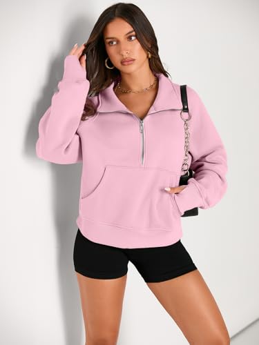 Image of AUTOMET Womens Sweatshirts Half Zip Cropped Pullover Fleece Quarter Zipper Hoodies 2026 Fall Fashion Outfits Clothes