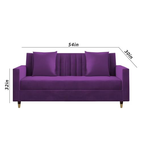 Image of Casaliving Garcia 3+2+1 Seater Sofa Set for Living Room (Purple - Colour) Premium Fabric Sofa Set