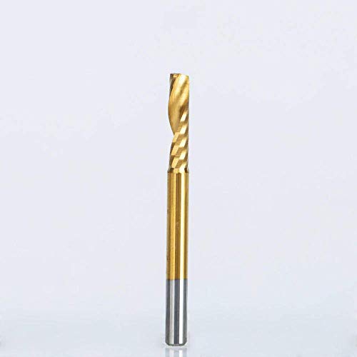 Bohrmeißelsätze 1St. 3,175 Mm Zinnbeschichtung Einzelflöten-Spiralschneider Fräser CNC Schaftfräser Hartmetallfräser Maschinenzubehör-3646 A.