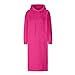 JOAU Women Casual Hoodies Long Sleeve Split Hem Drawstring Hooded Long Maxi Sweatshirt Dress with Pockets 2024 Fall Fashion Hot Pink