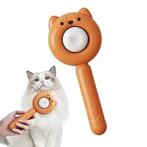 Cat Brush with Release Button, Tangled Hair Slicker Cat Brushes, 7.9×4.6×18.6cm Adorable Skin Friendly Cat Grooming Deshedding Brush, Pet Supplies Hair Remover Tool