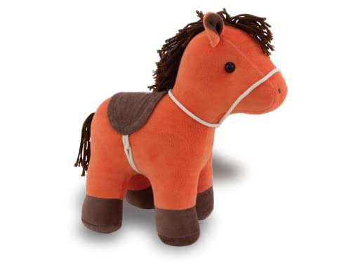Cavalo de Pelúcia Faísca Laranja 30cm Decoração Infantil Fazendinha