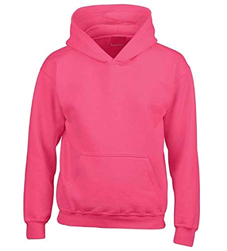 NY Deluxe Edition Sudadera con Capucha para niños y niñas, Camisetas Lisas con Capucha, Sudaderas con Capucha, Talla UK 5 a 13 años (5/6, Rosa Fuerte)