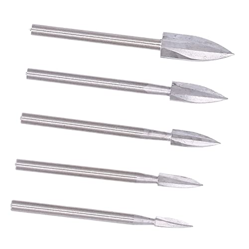 5PCS 3 Flute Wood Carving Engraving Drill Wood Carving Knife High Speed Steel Engraving Grinding Dri