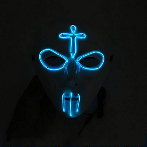 wuudi élégante Halloween Masque, Masque de Ligne de LED Lumineux Masque d'horreur pour Halloween, fête, Bal masqué