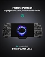 PALPOW Schalter-Controller, kompatibel mit Switch/OLED, Luminpad ergonomischer Schalter, Handheld-Controller, einteiliger Joypad-Ersatz, 7 LED-Farben/Turbo/Mapping – Schwarz (Schwarz Camo) – Ansicht 3