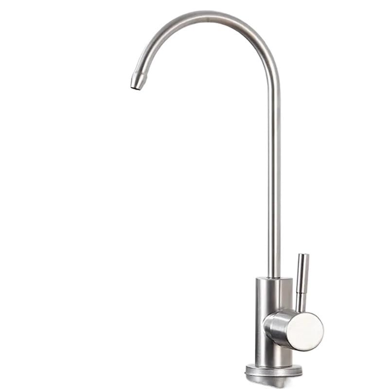 Depuratore d'acqua da cucina in acciaio inossidabile purificatore d'acqua rotante a raffreddamento singolo rubinetto diretto for acqua potabile(Silvery)