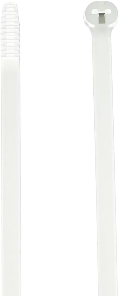 Thomas & Betts TY527M 13" Natural Cable Ties, 120 lb Tensile Strength, Stainless Steel Barb and Infinite Locking Positions, Corrosion Resistant Nylon for Indoor Application, 50 Pack