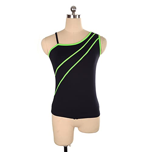 Tops de treinamento de patinação artística, linhas simples sem mangas, alças finas, adultos, criança