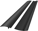 Kitchen Silicone Stove Counter Gap Cover, Easy Clean Heat Resistant Wide & Long Gap Filler, Seals Spills Between Counter, Stovetop, Oven, Washer & Dryer, Set of 2 (25 Inches, Black)