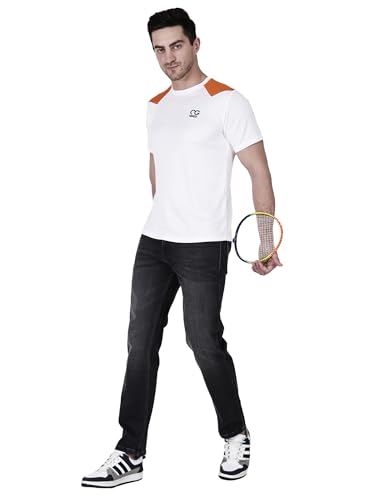Image of Men Round Neck Half Sleeve Regular Comfort Dry-Fit Activewear Sports T-Shirt Pack of 1 Multicolour