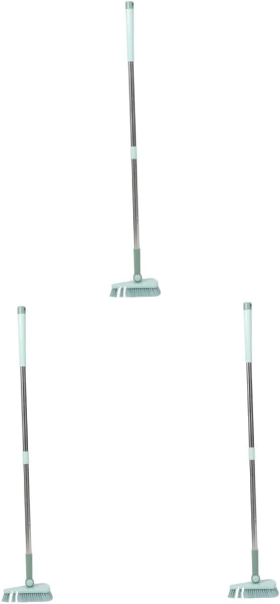 HANABASS 3pcs Handle Floor Scrubber Brush Bathroom Kitchen Cleaning Tool Brush for Easy Use Tiles Pools and Hard Reach Areas