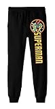 Superman Superhero Character Art Boy's Black Jogger Pants-Large
