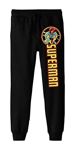 Superman Superhero Character Art Boy's Black Jogger Pants