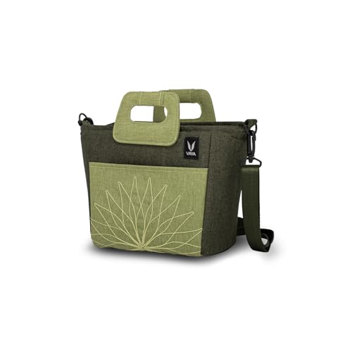 Image of VAYA BentoBag Mini, Compact Insulated Lunch Bag, Tote with Waterproof Protection, Cutlery Pocket, and Adjustable Strap, Color - Olive