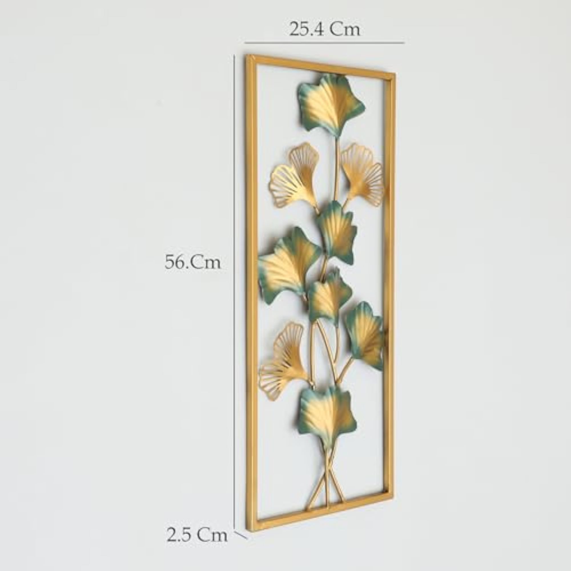Multicolor Metal Rectangular Anuja Ginko Leaf Wall Frame