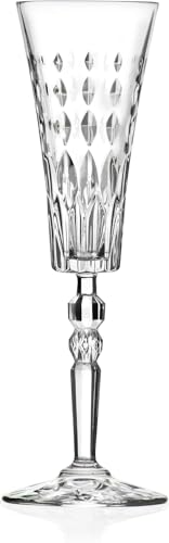 27280020006 Marilyn Luxion Crystal Champagne Flutes, Set of 6, 170 ml, Celebration Glasses, Made in Italy, Dishwasher Safe, Ideal for Newlyweds, New Homeowners, Events & Dinner Parties